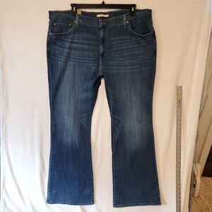 New Levis 726 Jeans Women' 24W L 47x33 High Rise Stretch Flare Med Wash